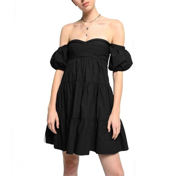 PINKO Ramon Abito Mini Dress Black Size 6 US - Picture 1 of 13